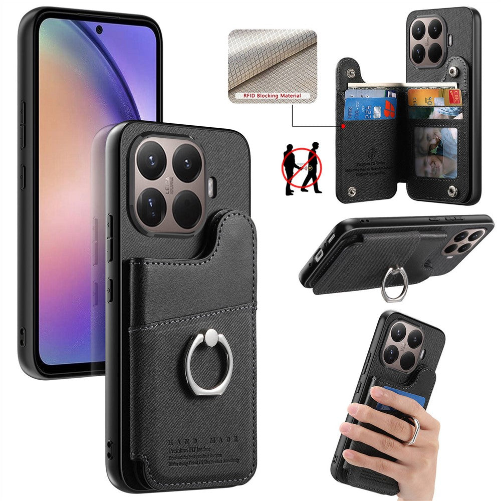 Xiaomi 15T Pro-cover med kortholder, stativ, læder + TPU + PC-mobilcover