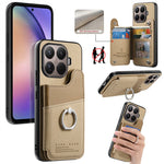 Xiaomi 15T Pro-cover med kortholder, stativ, læder + TPU + PC-mobilcover