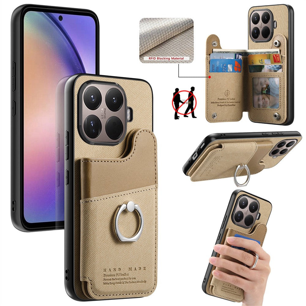 Xiaomi 15T Pro-cover med kortholder, stativ, læder + TPU + PC-mobilcover
