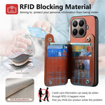 For Xiaomi 15T Pro Case RFID Blocking Card Holder Jeans Cloth Texture Leather Back Cover with Elastic Wristband