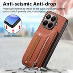 For Xiaomi 15T Pro Case RFID Blocking Card Holder Jeans Cloth Texture Leather Back Cover with Elastic Wristband
