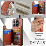 For Xiaomi 15T Pro Case RFID Blocking Card Holder Jeans Cloth Texture Leather Back Cover with Elastic Wristband