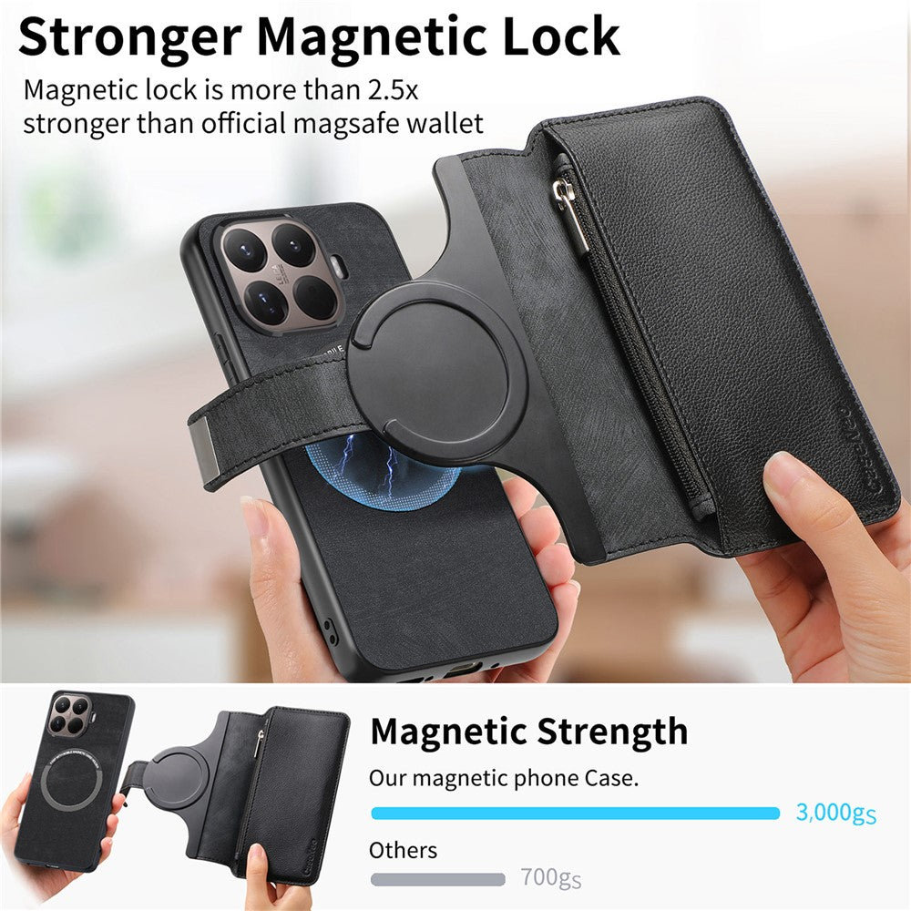 CASENEO MW-02 Phone Case For Xiaomi 15T Pro Detachable Magnetic Leather Flip Cover