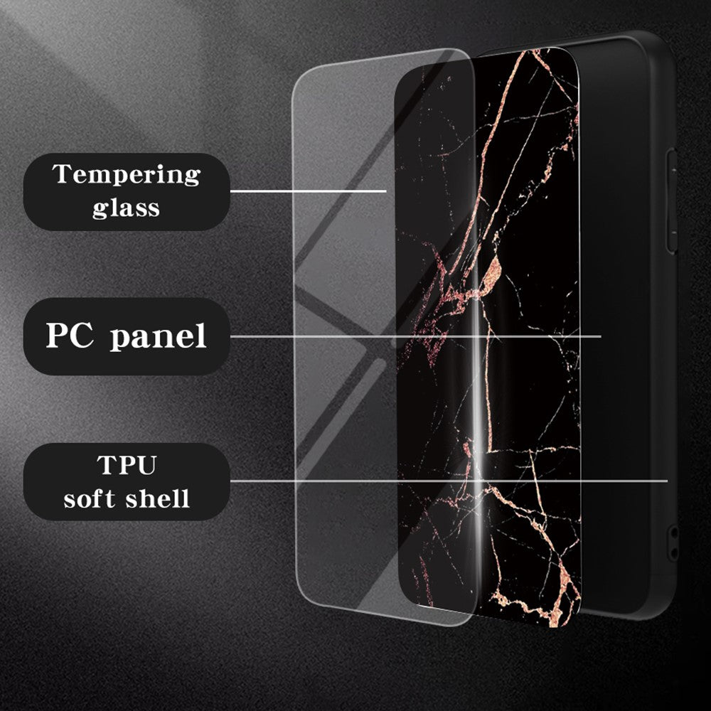 For Xiaomi 17 Pro Case Marble Pattern Tempered Glass + PC + TPU Protective Phone Cover
