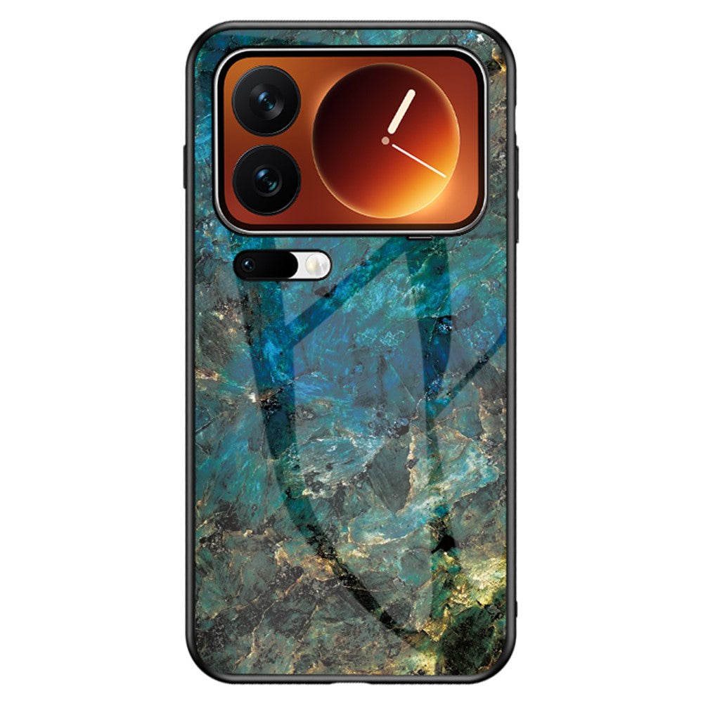 For Xiaomi 17 Pro Case Marble Pattern Tempered Glass + PC + TPU Protective Phone Cover