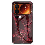 For Xiaomi 17 Pro Max Case Marble Pattern Tempered Glass + PC + TPU Protective Phone Cover