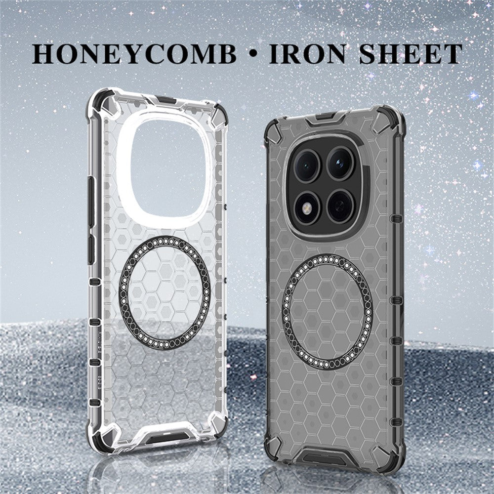 For Xiaomi Poco M8 Pro 5G / Redmi Note 15 Pro+ 5G (Global) Magnetic Case Honeycomb Design TPU + PC Phone Cover