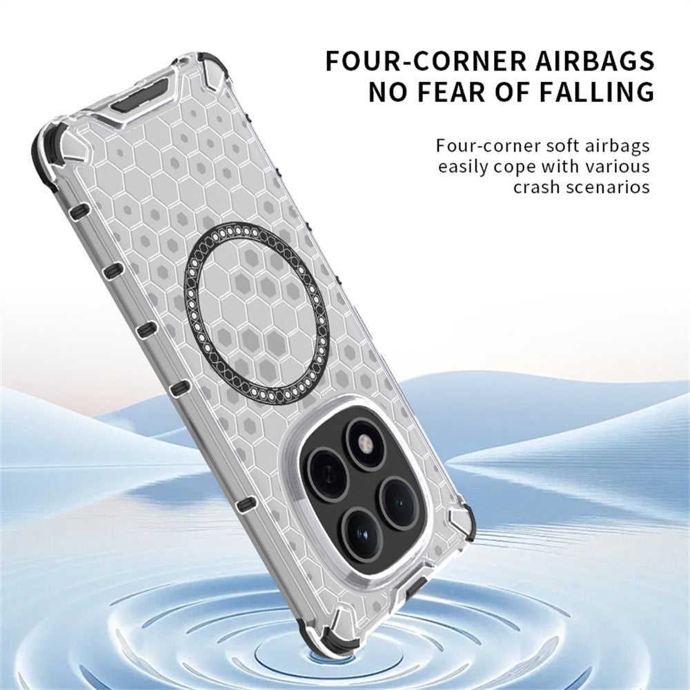 For Xiaomi Poco M8 Pro 5G / Redmi Note 15 Pro+ 5G (Global) Magnetic Case Honeycomb Design TPU + PC Phone Cover