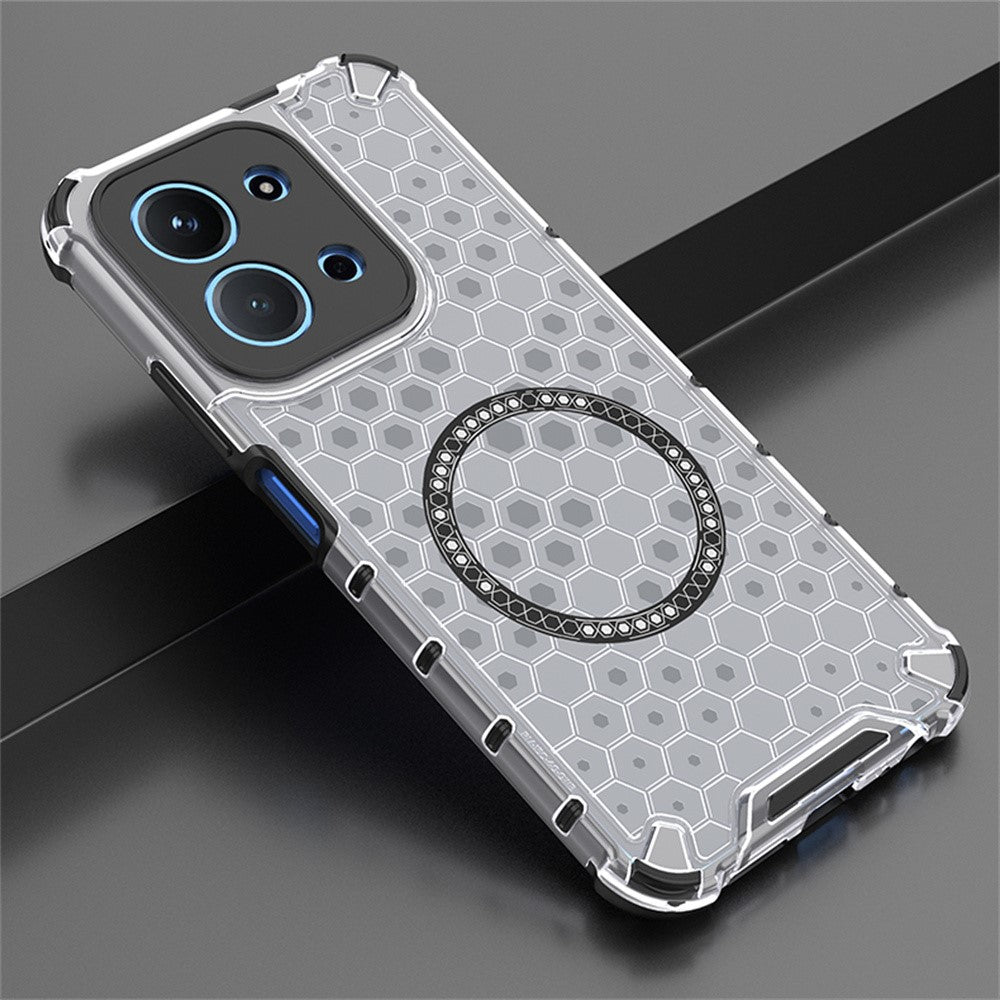 For Xiaomi Redmi 15C 4G (Global) (171mm) / Poco C85 4G (171mm) Magnetic Case Honeycomb Design TPU + PC Phone Cover