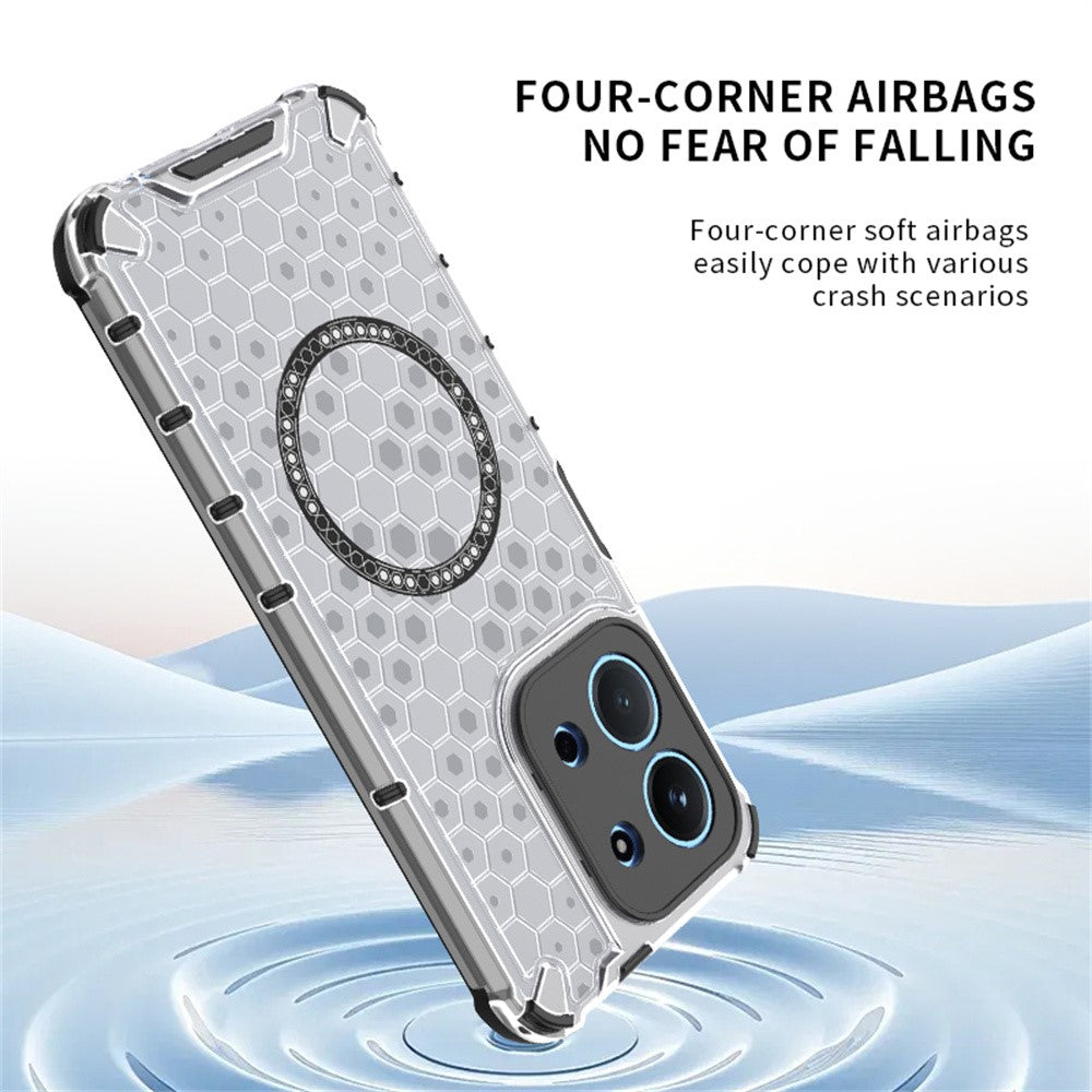 For Xiaomi Redmi 15C 4G (Global) (171mm) / Poco C85 4G (171mm) Magnetic Case Honeycomb Design TPU + PC Phone Cover