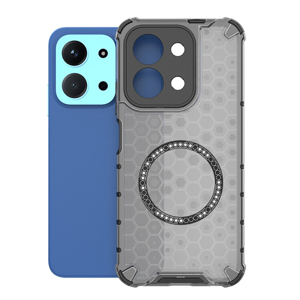 For Xiaomi Redmi 15C 4G (Global) (171mm) / Poco C85 4G (171mm) Magnetic Case Honeycomb Design TPU + PC Phone Cover