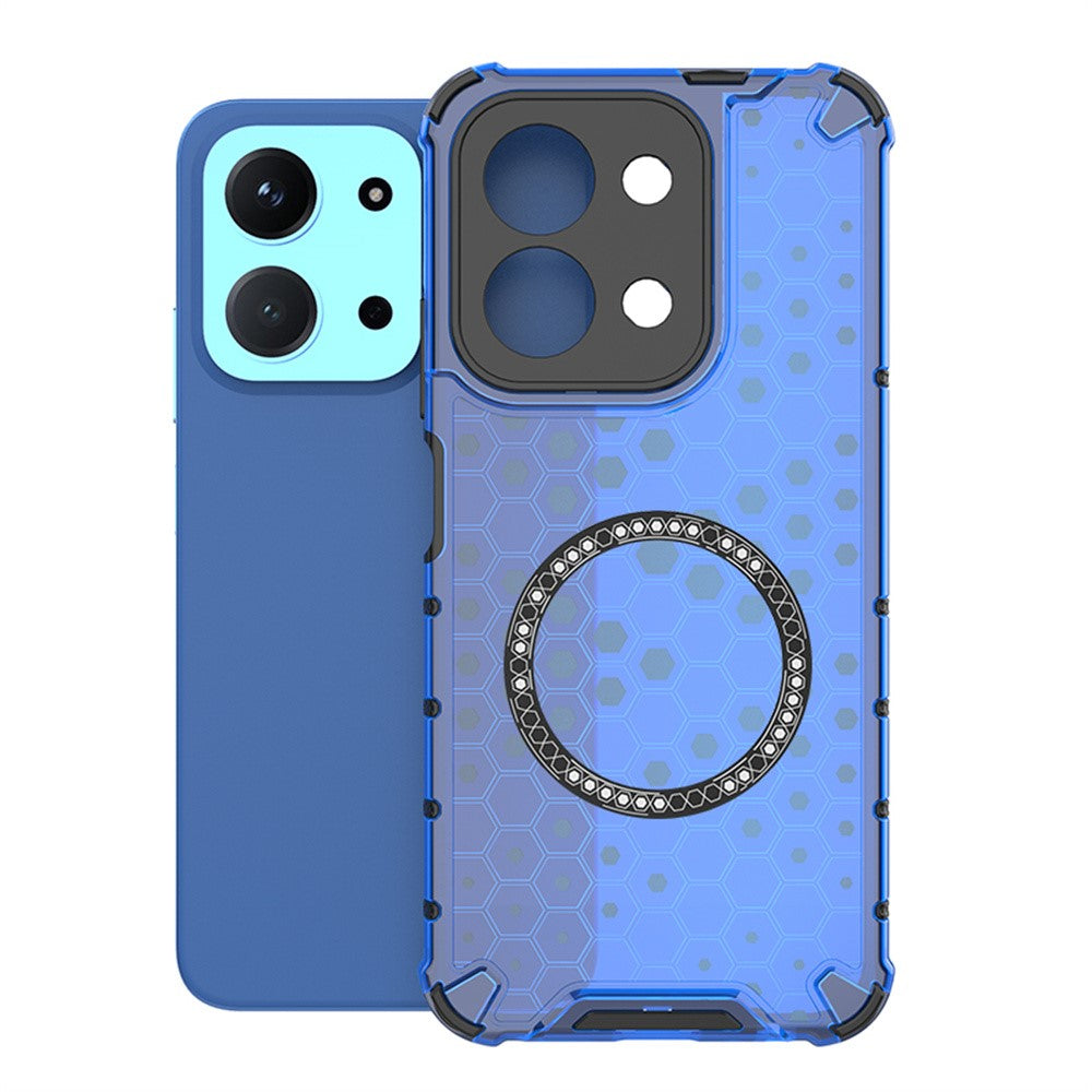 For Xiaomi Redmi 15C 4G (Global) (171mm) / Poco C85 4G (171mm) Magnetic Case Honeycomb Design TPU + PC Phone Cover