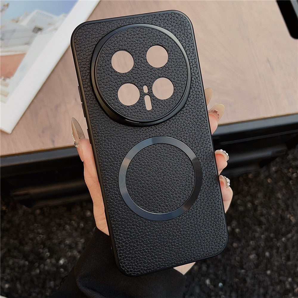 For Honor Magic8 Pro 5G Magnetic Case Litchi Texture PU Leather + TPU Phone Back Cover