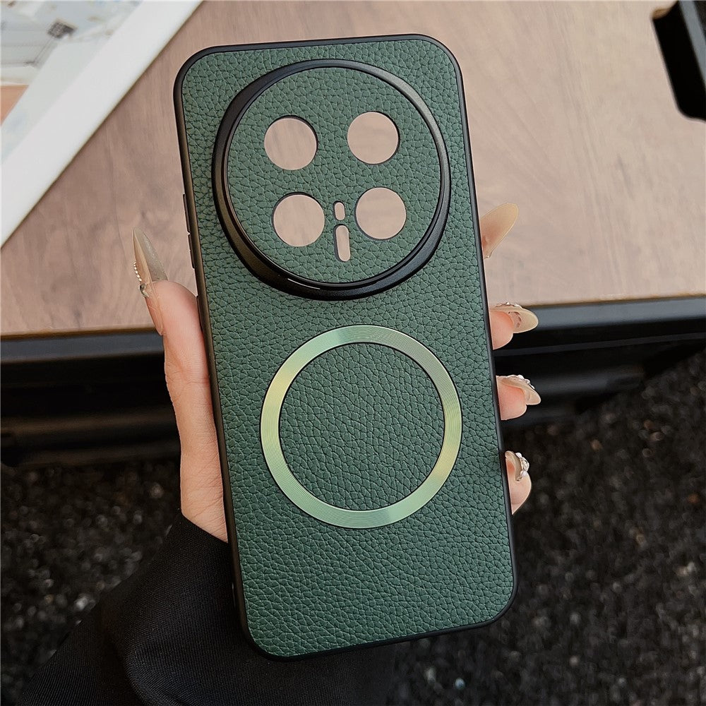 For Honor Magic8 Pro 5G Magnetic Case Litchi Texture PU Leather + TPU Phone Back Cover