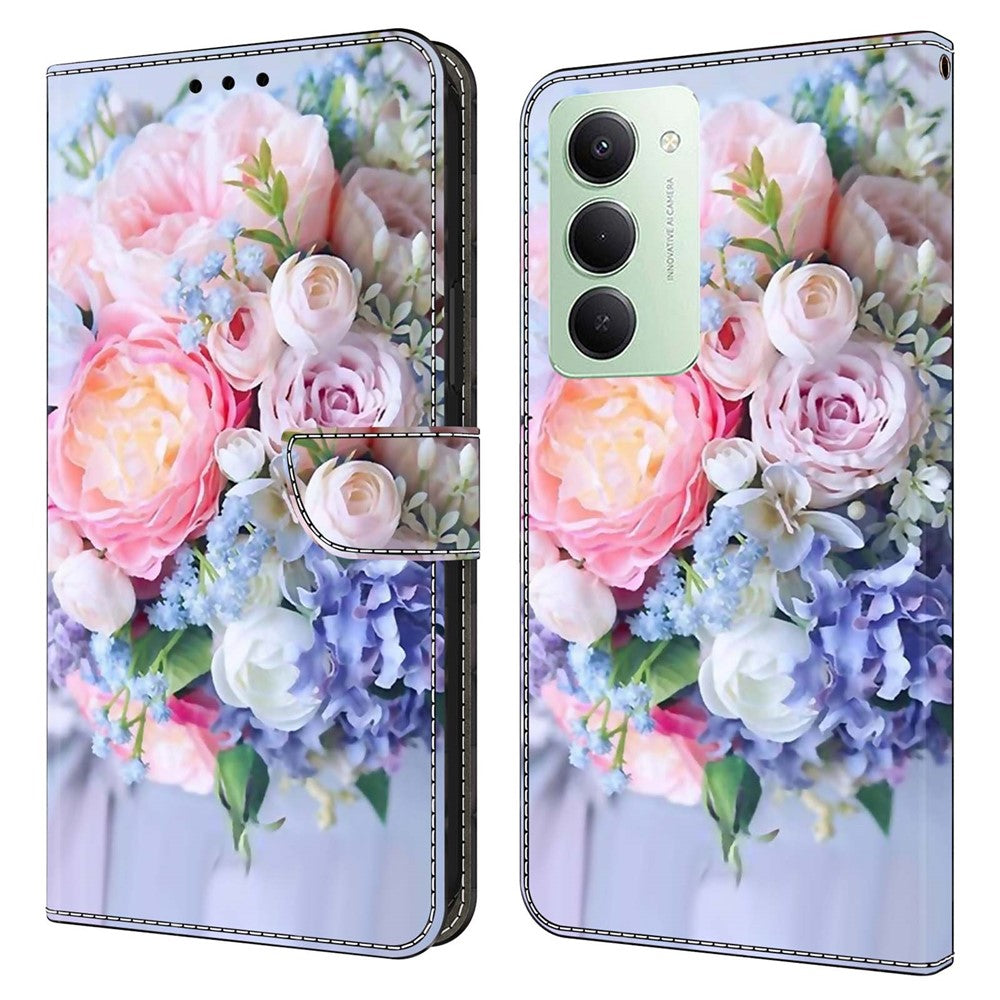 For Xiaomi Redmi 15 4G (EU) (171mm) Case Magnetic Clasp 3D Pattern Leather Wallet Phone Cover