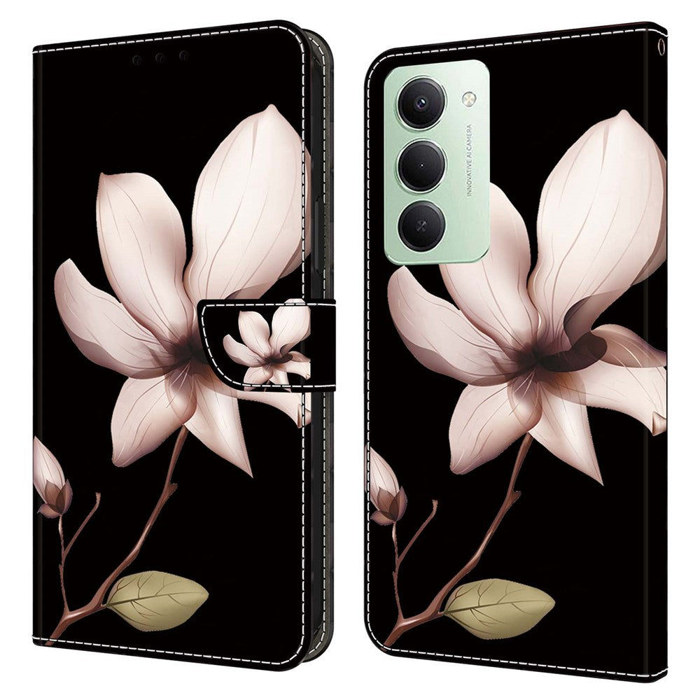 For Xiaomi Redmi 15 4G (EU) (171mm) Case Magnetic Clasp 3D Pattern Leather Wallet Phone Cover
