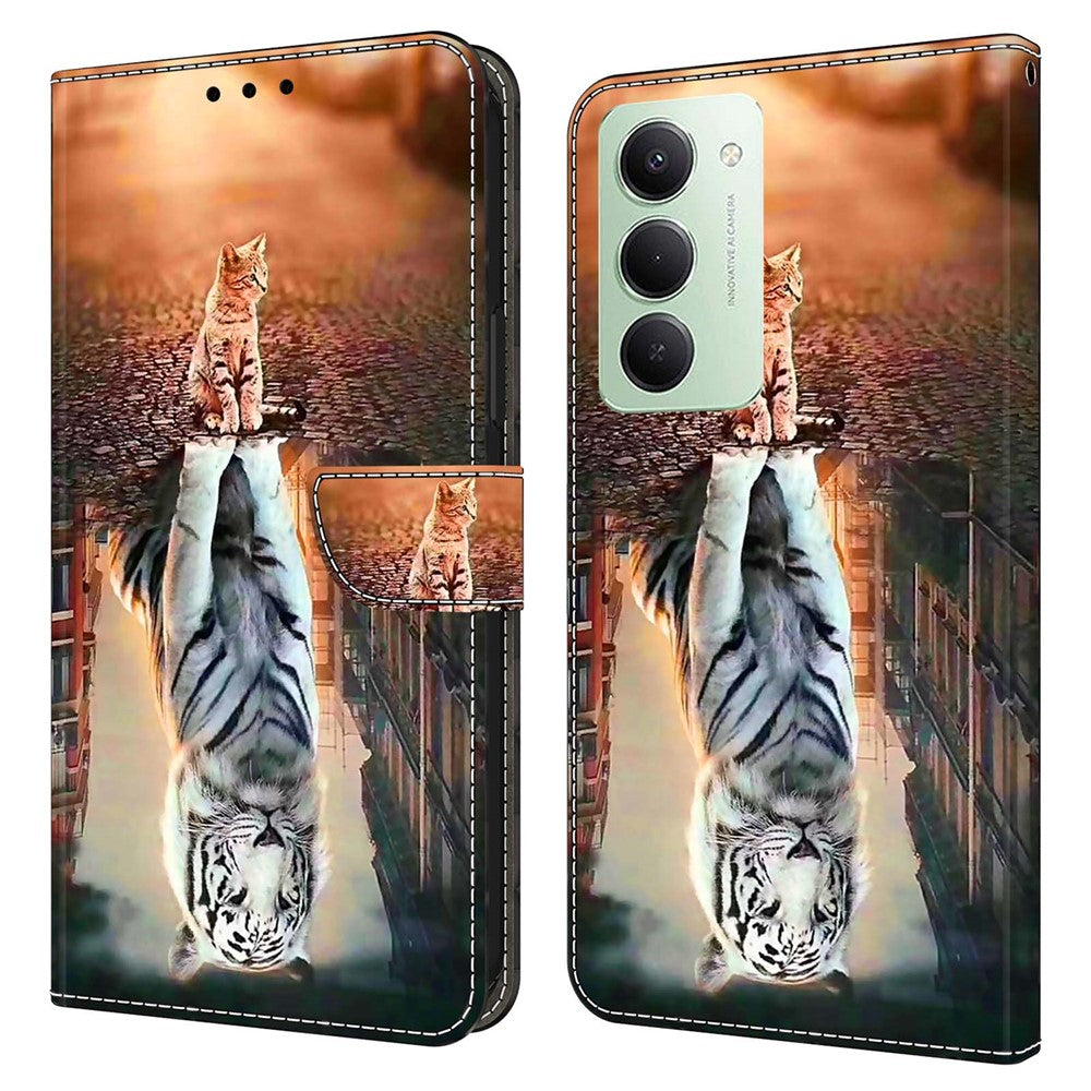 For Xiaomi Redmi 15 4G (EU) (171mm) Case Magnetic Clasp 3D Pattern Leather Wallet Phone Cover