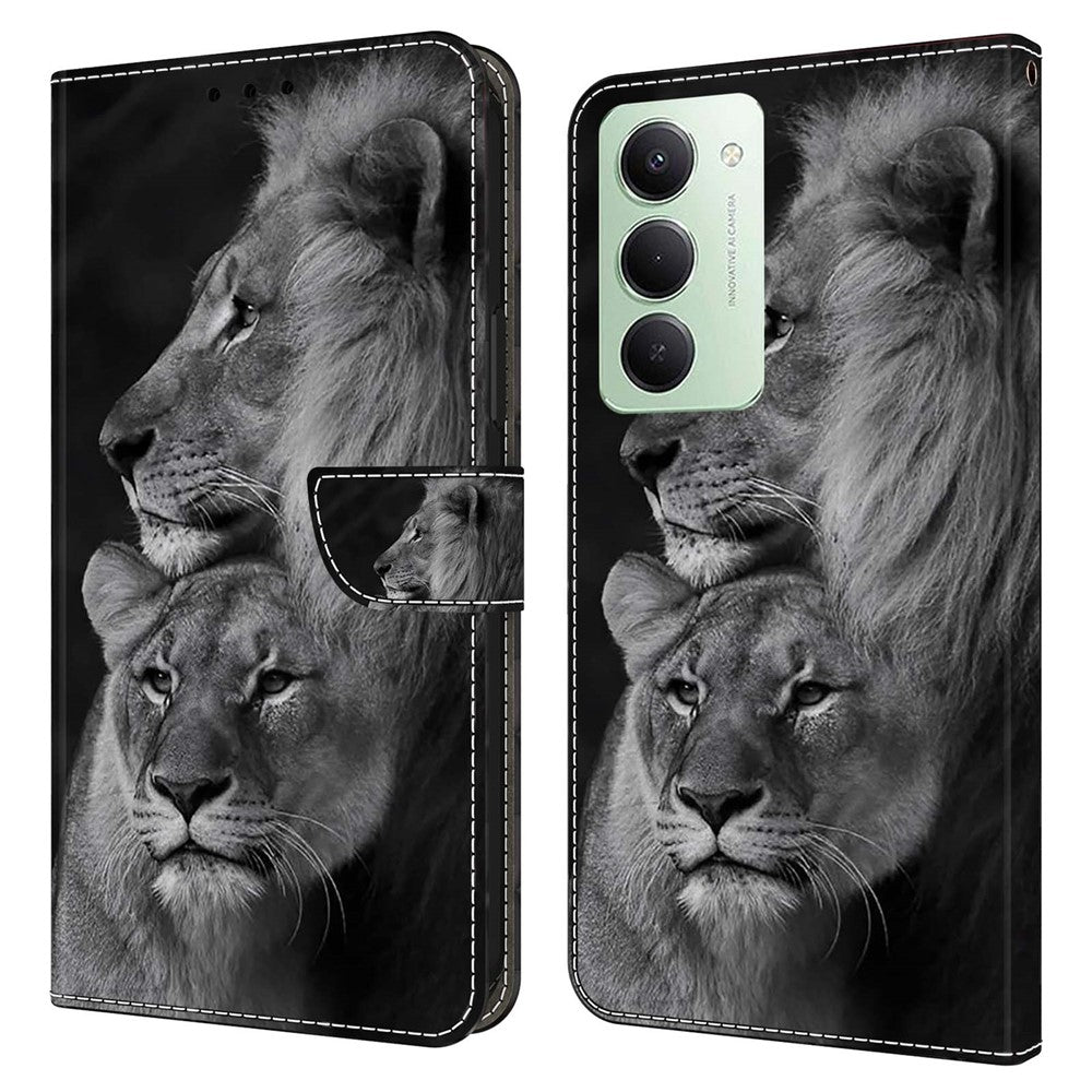 For Xiaomi Redmi 15 4G (EU) (171mm) Case Magnetic Clasp 3D Pattern Leather Wallet Phone Cover