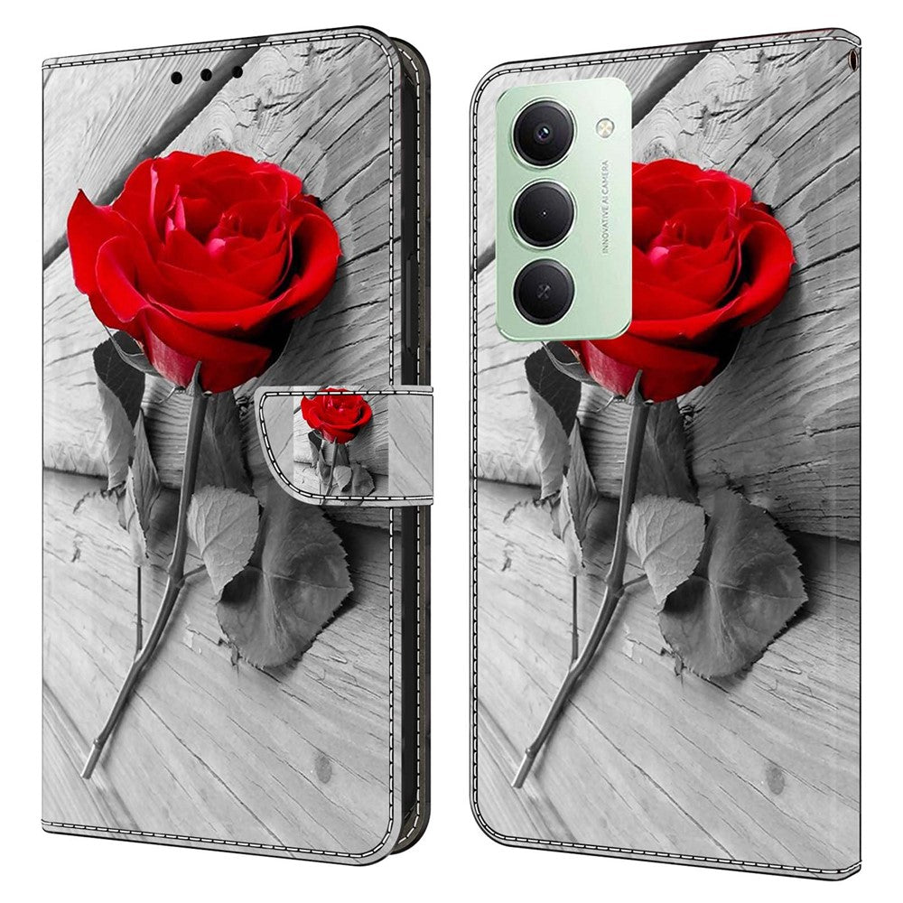 For Xiaomi Redmi 15 4G (EU) (171mm) Case Magnetic Clasp 3D Pattern Leather Wallet Phone Cover