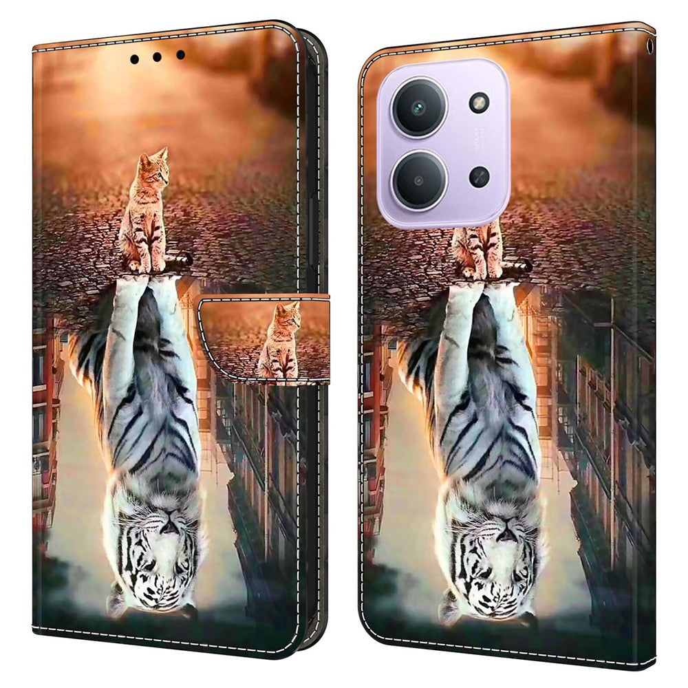For Xiaomi Redmi 15C 4G (Global) (171mm)  /  Poco C85 4G (171mm) Case Magnetic Clasp 3D Pattern Leather Wallet Phone Cover