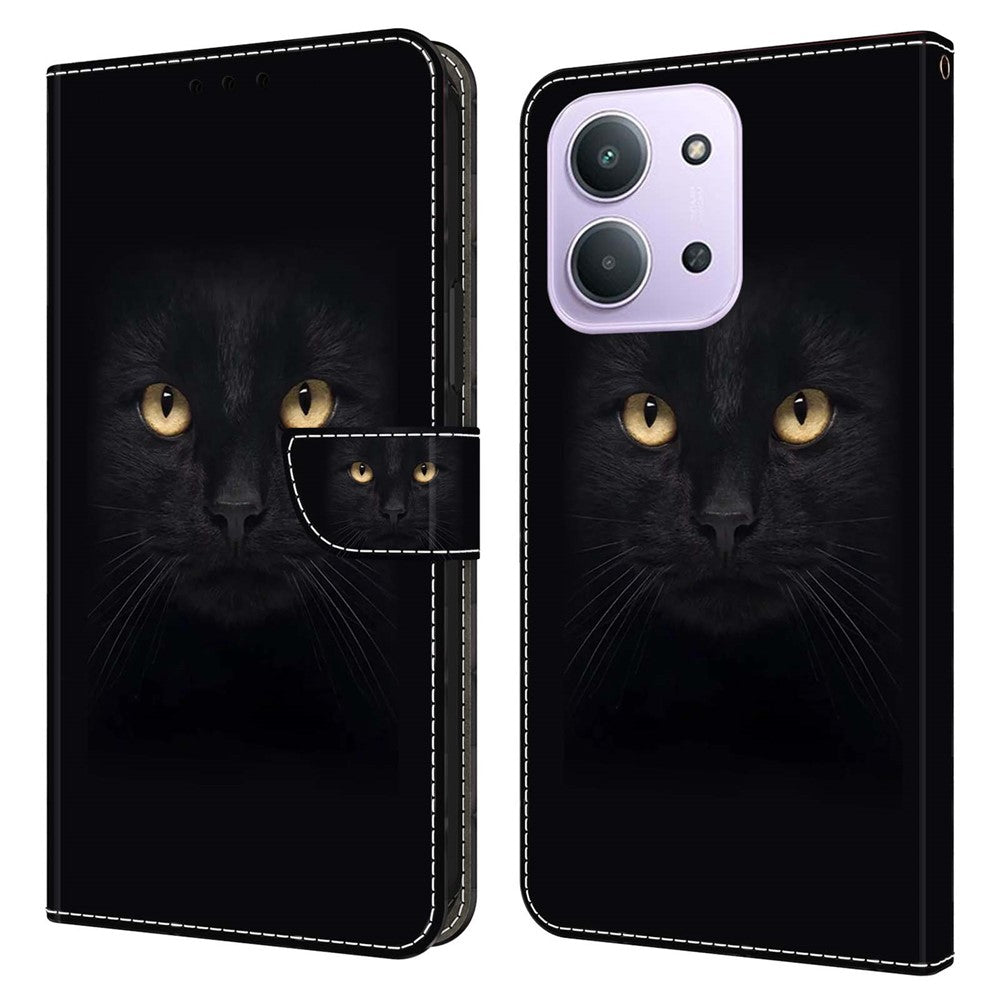 Phone Case For Xiaomi Redmi 15C 5G (EU) (173mm)  /  4G (EU) (173mm)  /  Poco C85 4G (173mm) Magnetic Clasp 3D Pattern Leather Wallet Cover