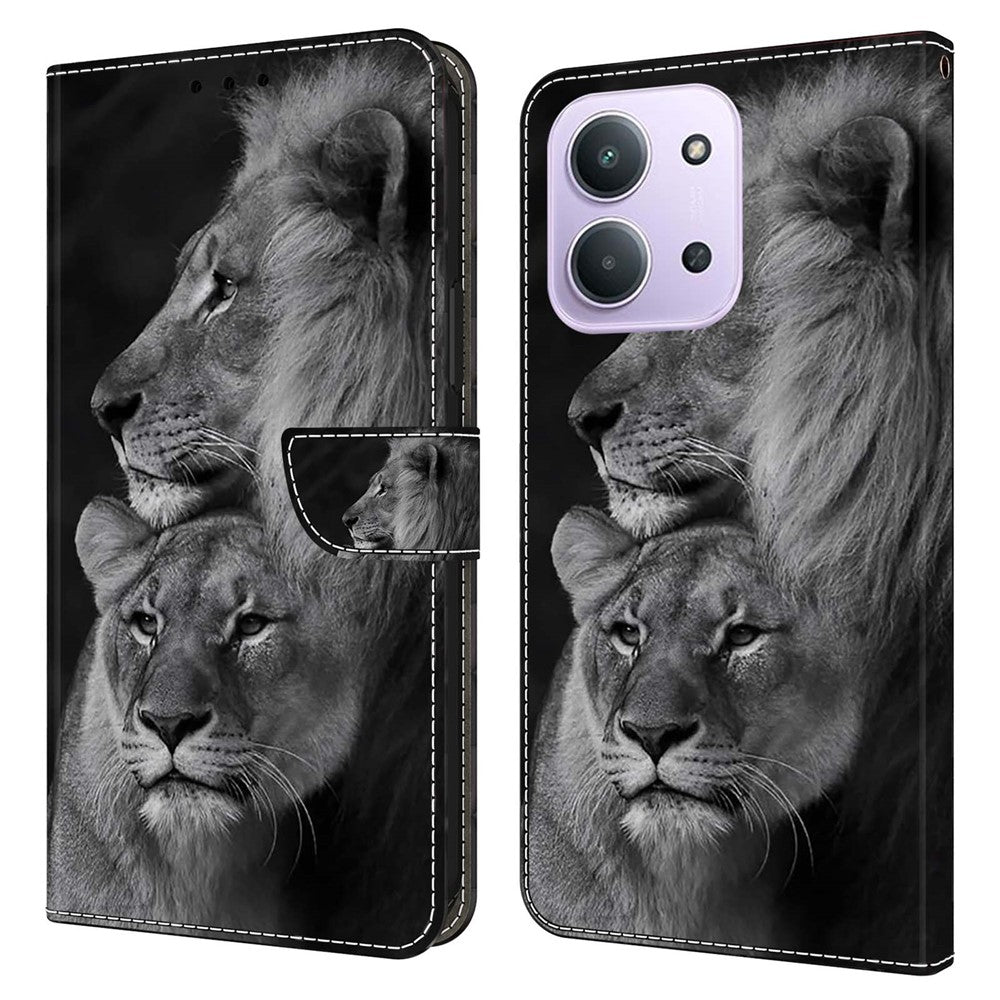 Phone Case For Xiaomi Redmi 15C 5G (EU) (173mm)  /  4G (EU) (173mm)  /  Poco C85 4G (173mm) Magnetic Clasp 3D Pattern Leather Wallet Cover