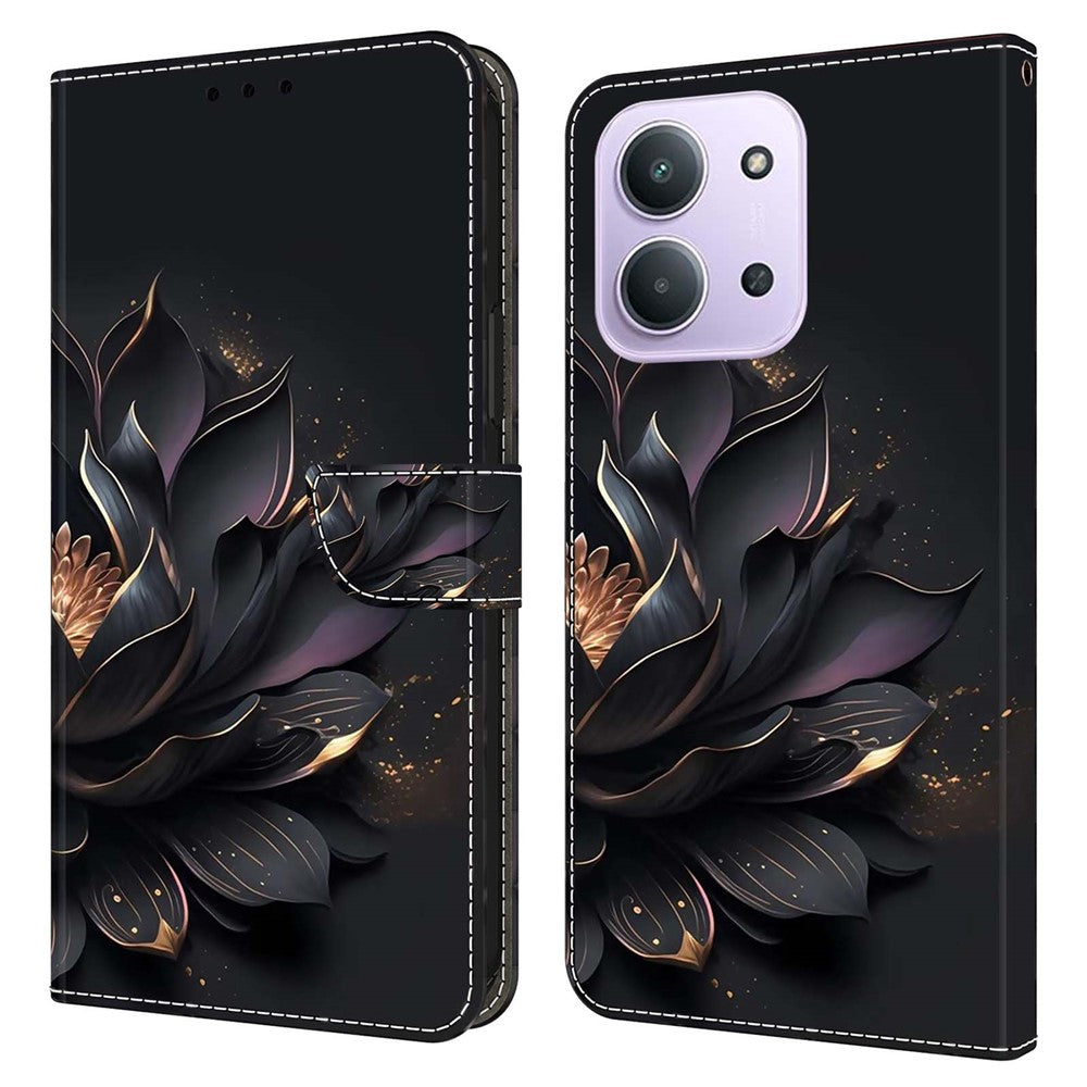 Phone Case For Xiaomi Redmi 15C 5G (EU) (173mm)  /  4G (EU) (173mm)  /  Poco C85 4G (173mm) Magnetic Clasp 3D Pattern Leather Wallet Cover