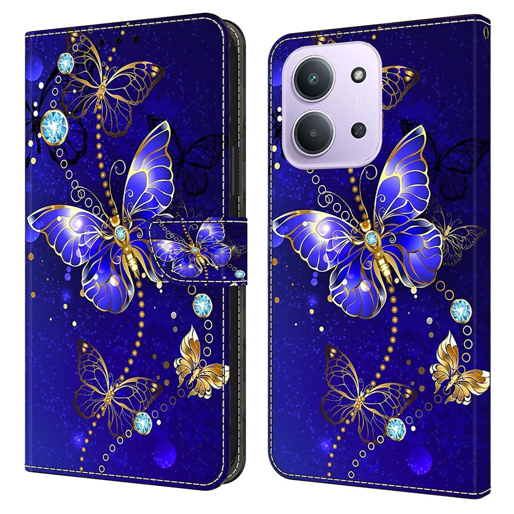 For Xiaomi Redmi 15C 4G (Global) (171mm)  /  Poco C85 4G (171mm) Case 3D Pattern PU Leather Wallet Phone Cover with Stand