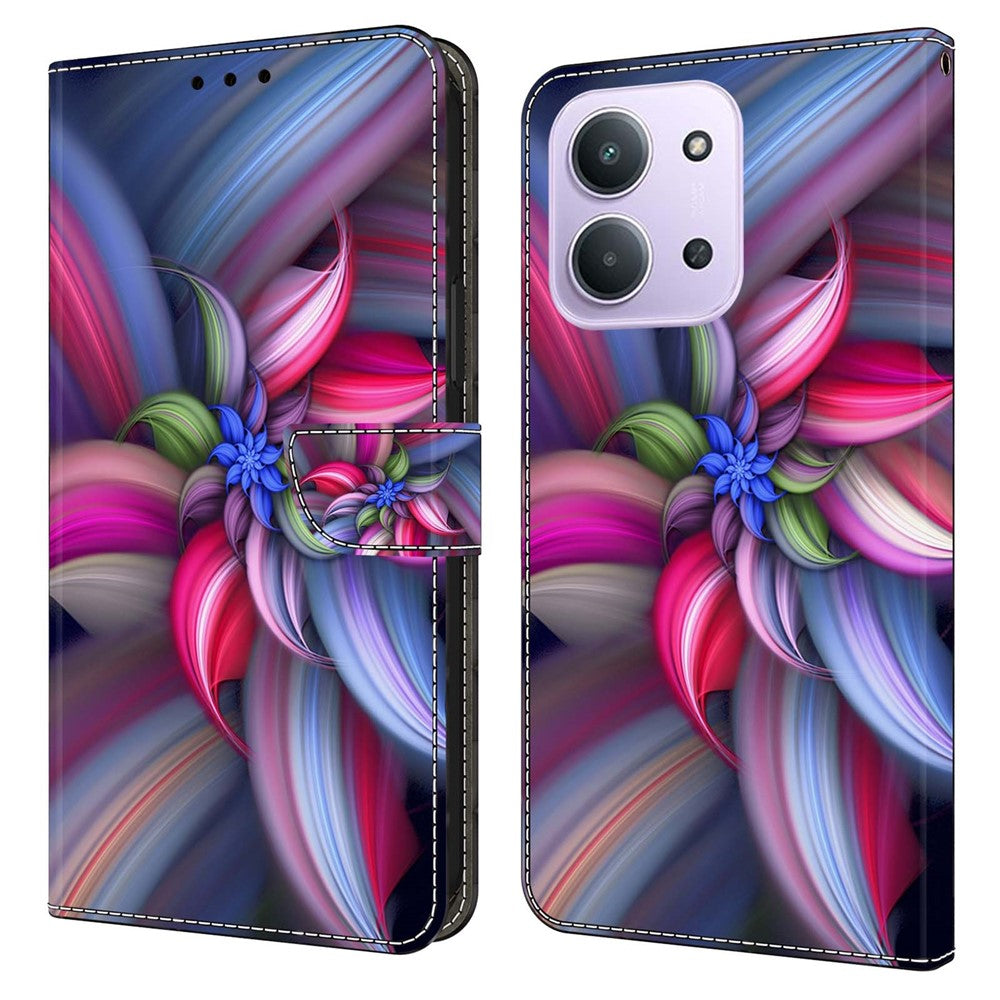 For Xiaomi Redmi 15C 4G (Global) (171mm)  /  Poco C85 4G (171mm) Case 3D Pattern PU Leather Wallet Phone Cover with Stand