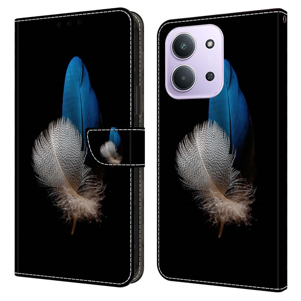 For Xiaomi Redmi 15C 4G (Global) (171mm)  /  Poco C85 4G (171mm) Case 3D Pattern PU Leather Wallet Phone Cover with Stand
