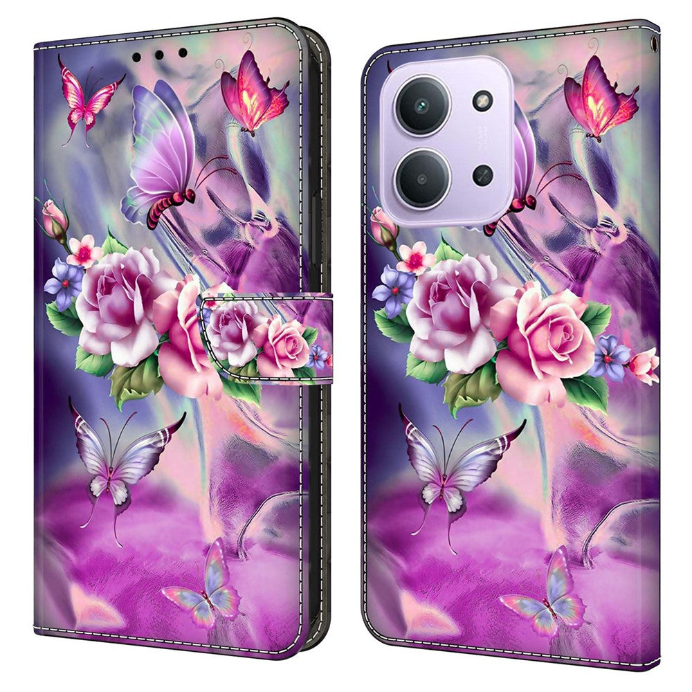 For Xiaomi Redmi 15C 4G (Global) (171mm)  /  Poco C85 4G (171mm) Case 3D Pattern PU Leather Wallet Phone Cover with Stand