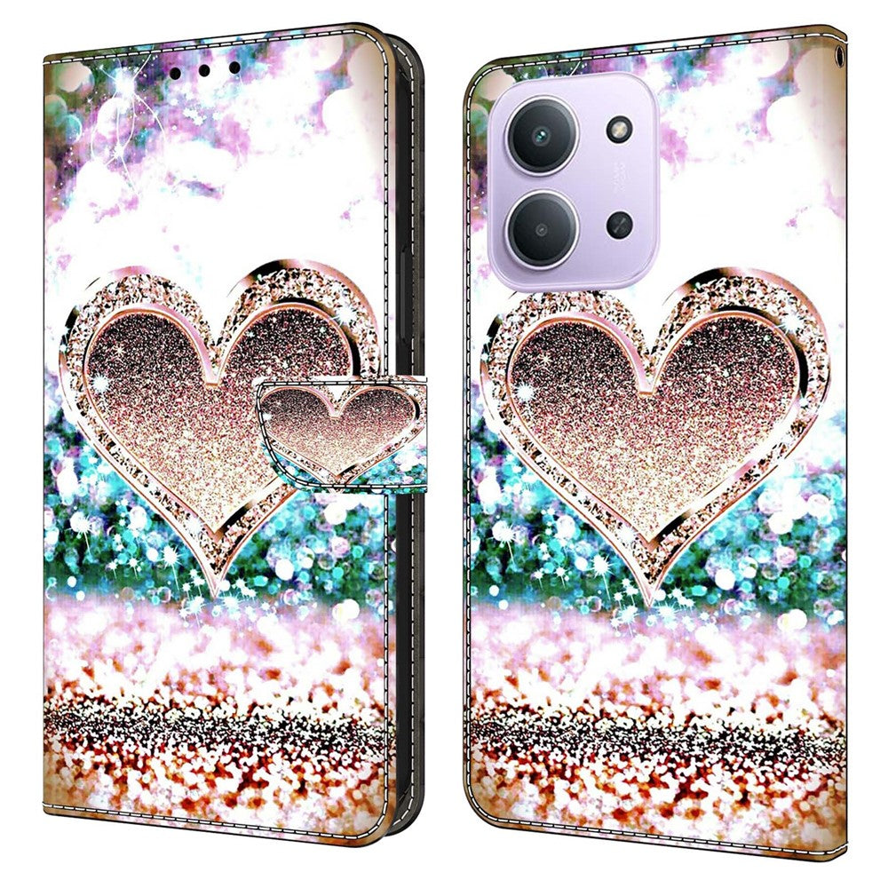 For Xiaomi Redmi 15C 4G (Global) (171mm)  /  Poco C85 4G (171mm) Case 3D Pattern PU Leather Wallet Phone Cover with Stand