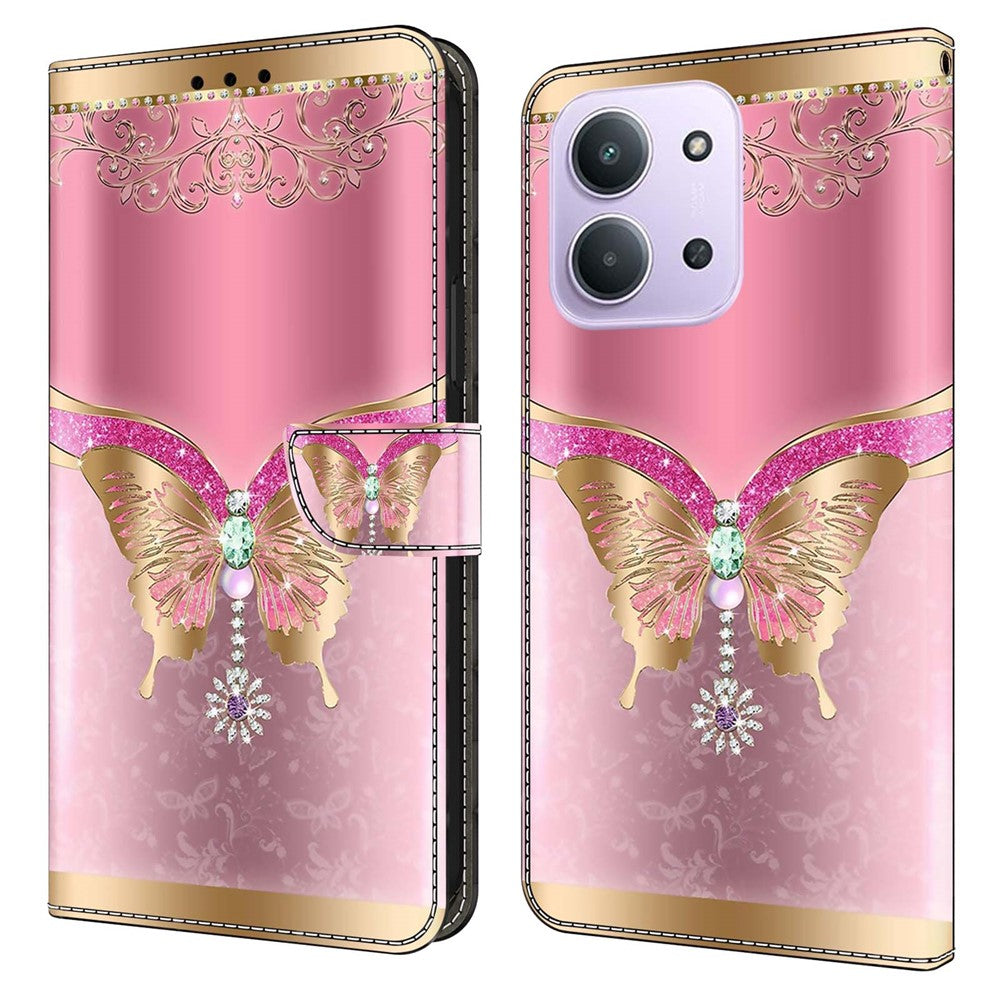 For Xiaomi Redmi 15C 4G (Global) (171mm)  /  Poco C85 4G (171mm) Case 3D Pattern PU Leather Wallet Phone Cover with Stand
