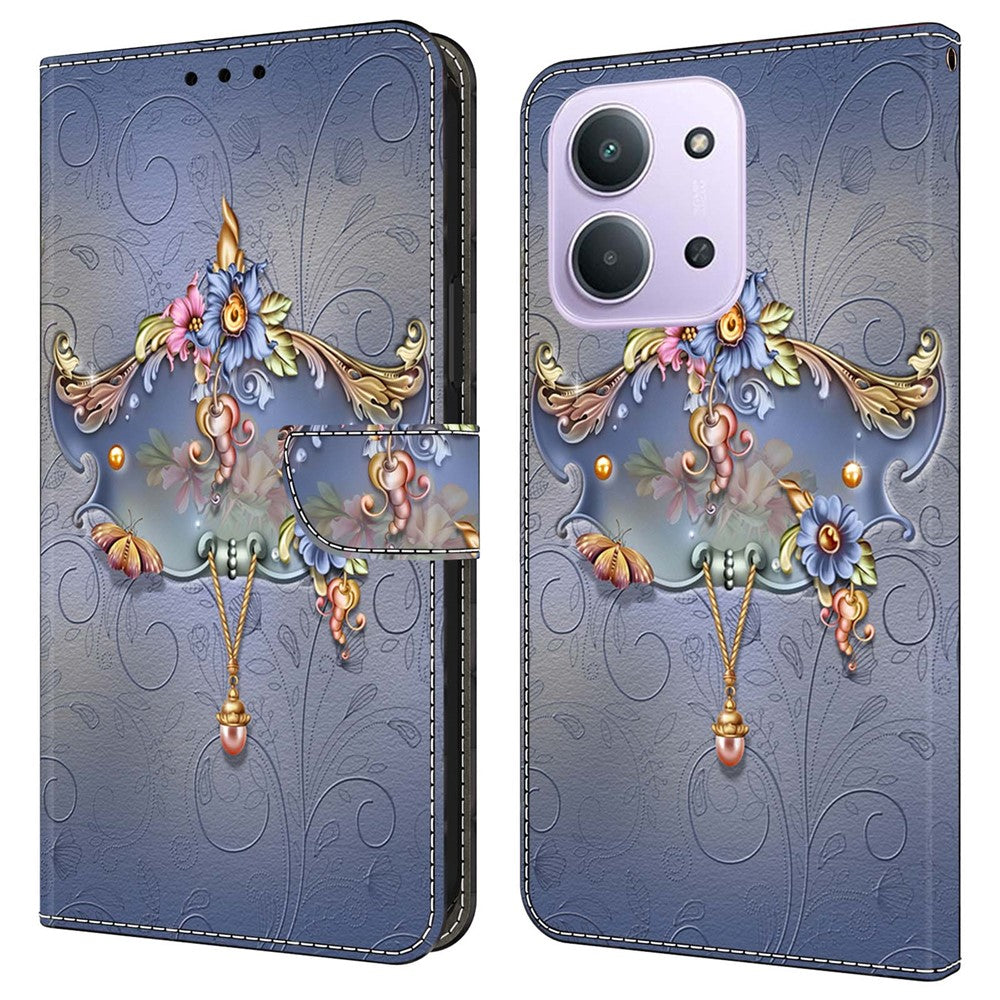 For Xiaomi Redmi 15C 4G (Global) (171mm)  /  Poco C85 4G (171mm) Case PU Leather Wallet Phone Cover with Stand
