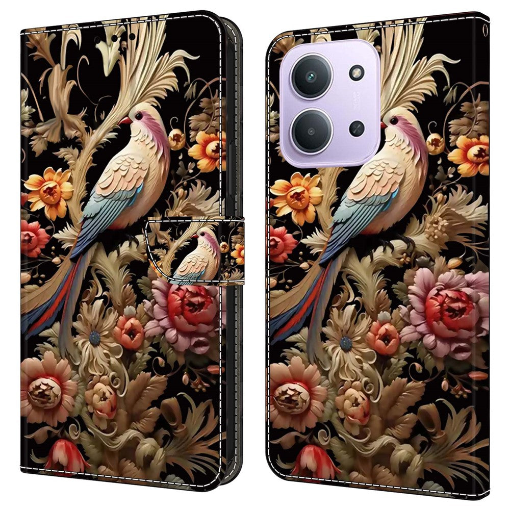 For Xiaomi Redmi 15C 4G (Global) (171mm)  /  Poco C85 4G (171mm) Case PU Leather Wallet Phone Cover with Stand