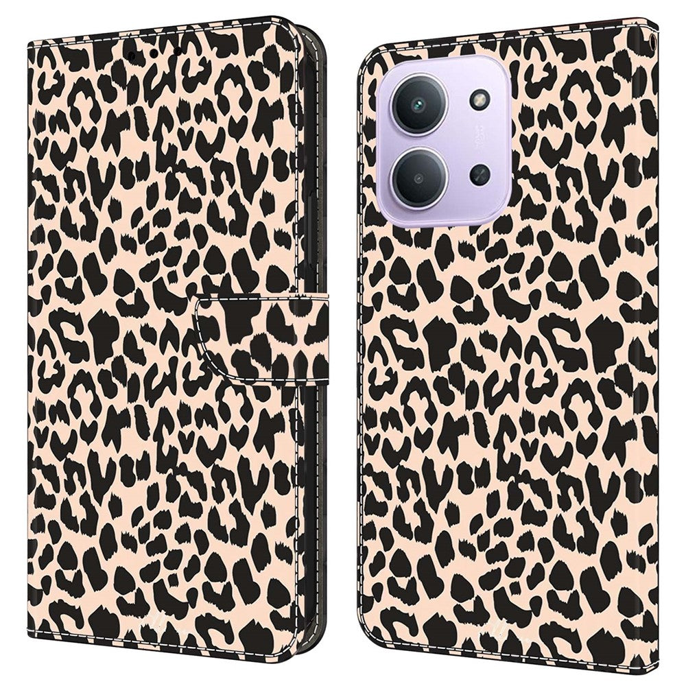 For Xiaomi Redmi 15C 4G (Global) (171mm)  /  Poco C85 4G (171mm) Case with Card Slot Pattern Printed TPU + PU Leather Flip Phone Cover