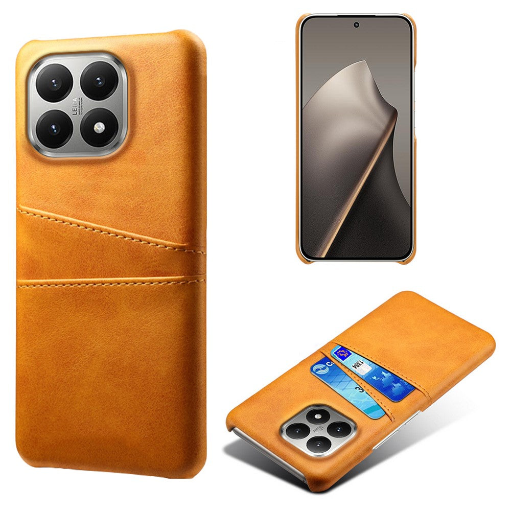 For Xiaomi 15T Case Dual Card Slots PU Leather + Hard PC Phone Cover