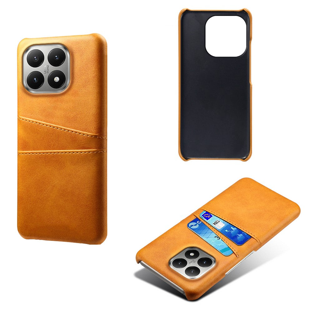 For Xiaomi 15T Case Dual Card Slots PU Leather + Hard PC Phone Cover