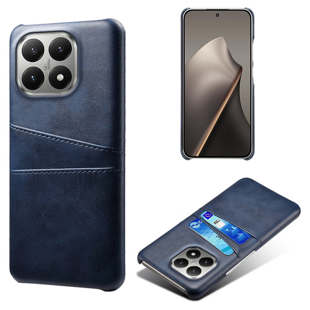 For Xiaomi 15T Case Dual Card Slots PU Leather + Hard PC Phone Cover