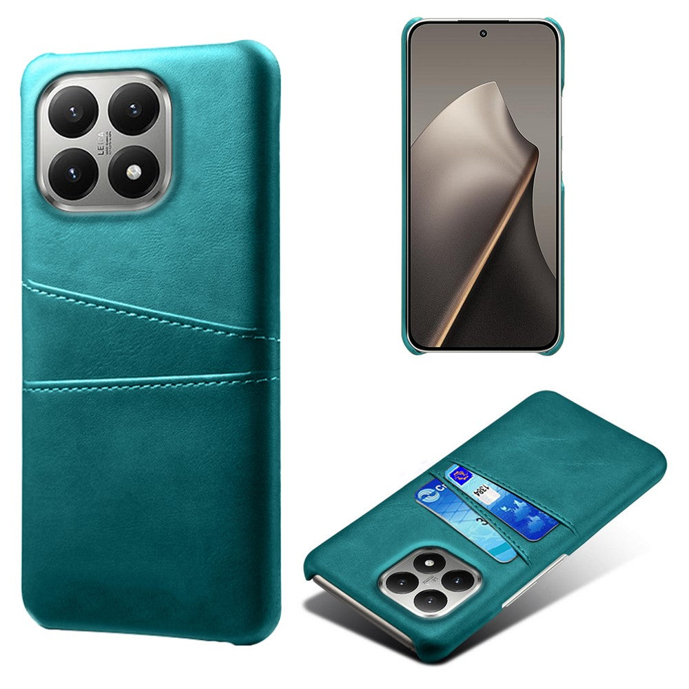 For Xiaomi 15T Case Dual Card Slots PU Leather + Hard PC Phone Cover