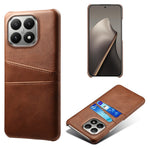 For Xiaomi 15T Case Dual Card Slots PU Leather + Hard PC Phone Cover