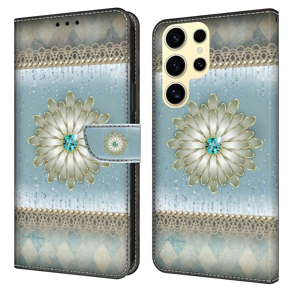 Plånboksfodral för Samsung Galaxy S26 Ultra med mönstertryck, läder, flipfodral