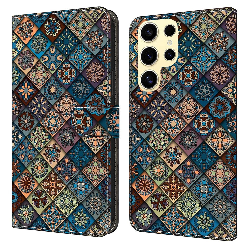 Plånboksfodral för Samsung Galaxy S26 Ultra med mönstertryck, läder, flipfodral