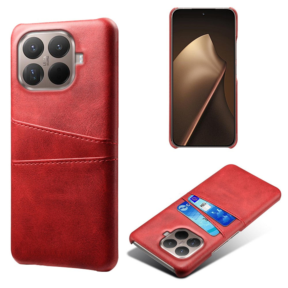 For Xiaomi 15T Pro Case Dual Card Slots PU Leather + Hard PC Phone Cover