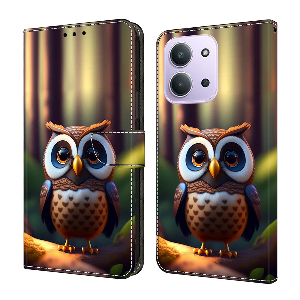 For Xiaomi Redmi 15C 4G (Global) (171mm)  /  Poco C85 4G (171mm) Leather Case Pattern Printing Wallet Stand Flip Phone Cover