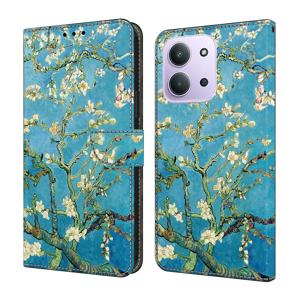 For Xiaomi Redmi 15C 4G (Global) (171mm)  /  Poco C85 4G (171mm) Leather Case Pattern Printing Wallet Stand Flip Phone Cover