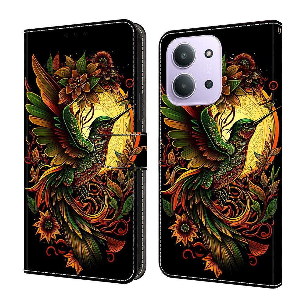 For Xiaomi Redmi 15C 4G (Global) (171mm)  /  Poco C85 4G (171mm) Leather Case Pattern Printing Wallet Stand Flip Phone Cover