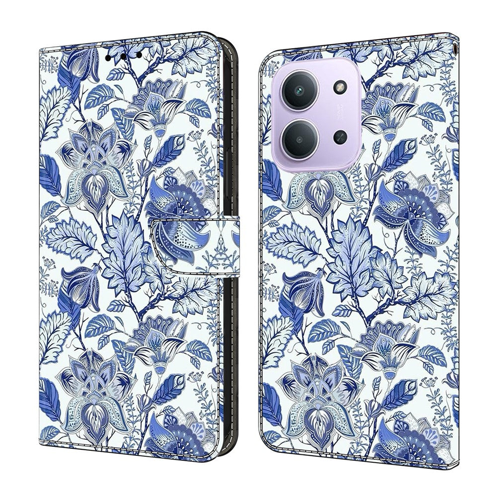For Xiaomi Redmi 15C 4G (Global) (171mm)  /  Poco C85 4G (171mm) Leather Case Pattern Printing Wallet Stand Flip Phone Cover