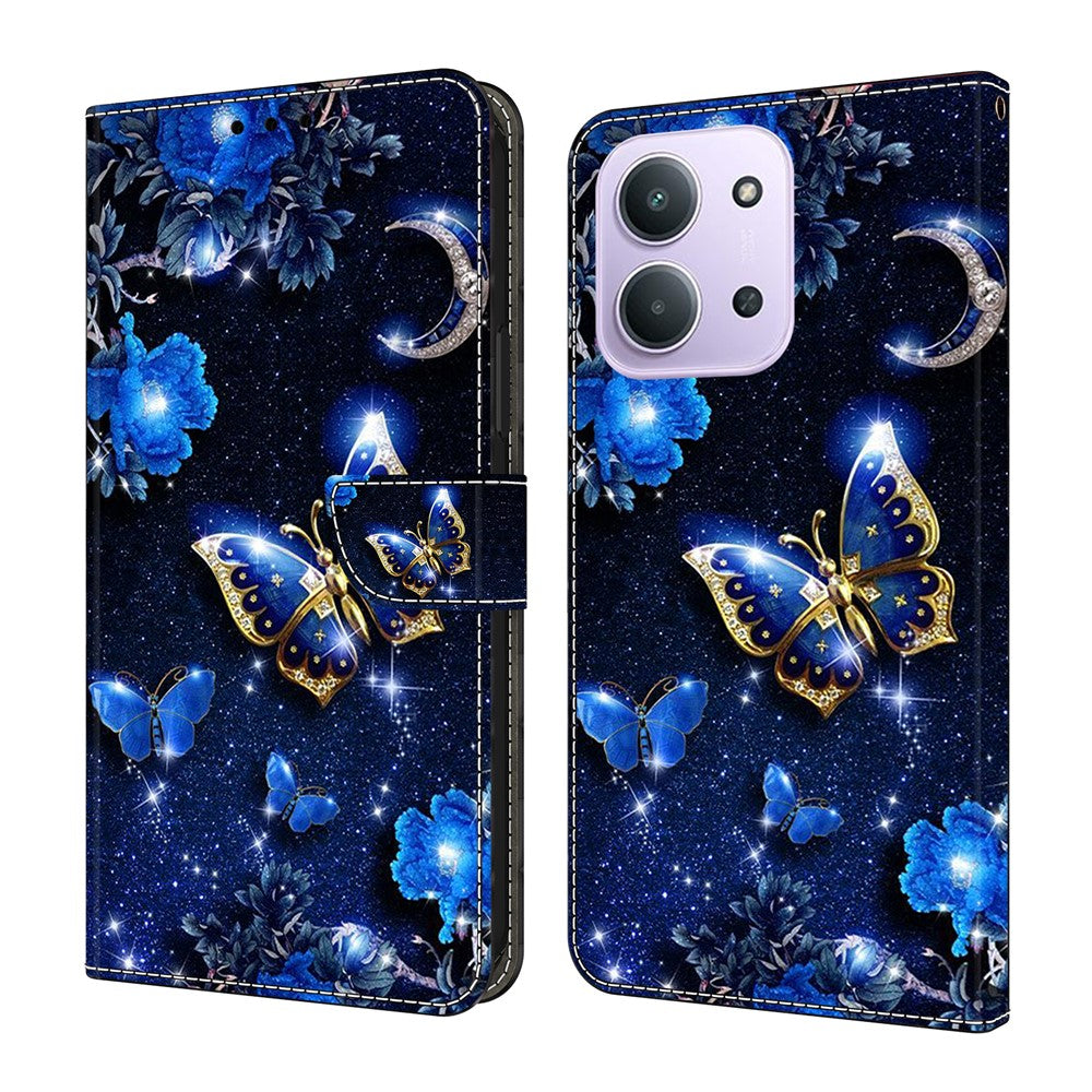 For Xiaomi Redmi 15C 4G (Global) (171mm)  /  Poco C85 4G (171mm) Leather Case Pattern Printing Wallet Stand Flip Phone Cover