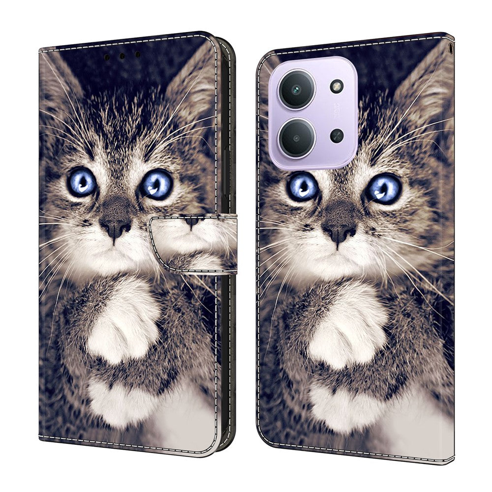 For Xiaomi Redmi 15C 4G (Global) (171mm)  /  Poco C85 4G (171mm) Leather Case Pattern Printing Wallet Stand Flip Phone Cover